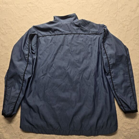 Adidas Classic Blue Windbreaker Jacket Men Medium 90s Vintage Exercise Workout - Picture 3 of 7